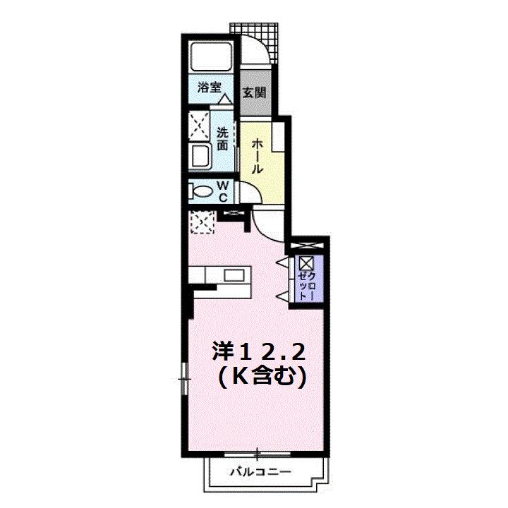 福山市大門町野々浜のアパートの間取り