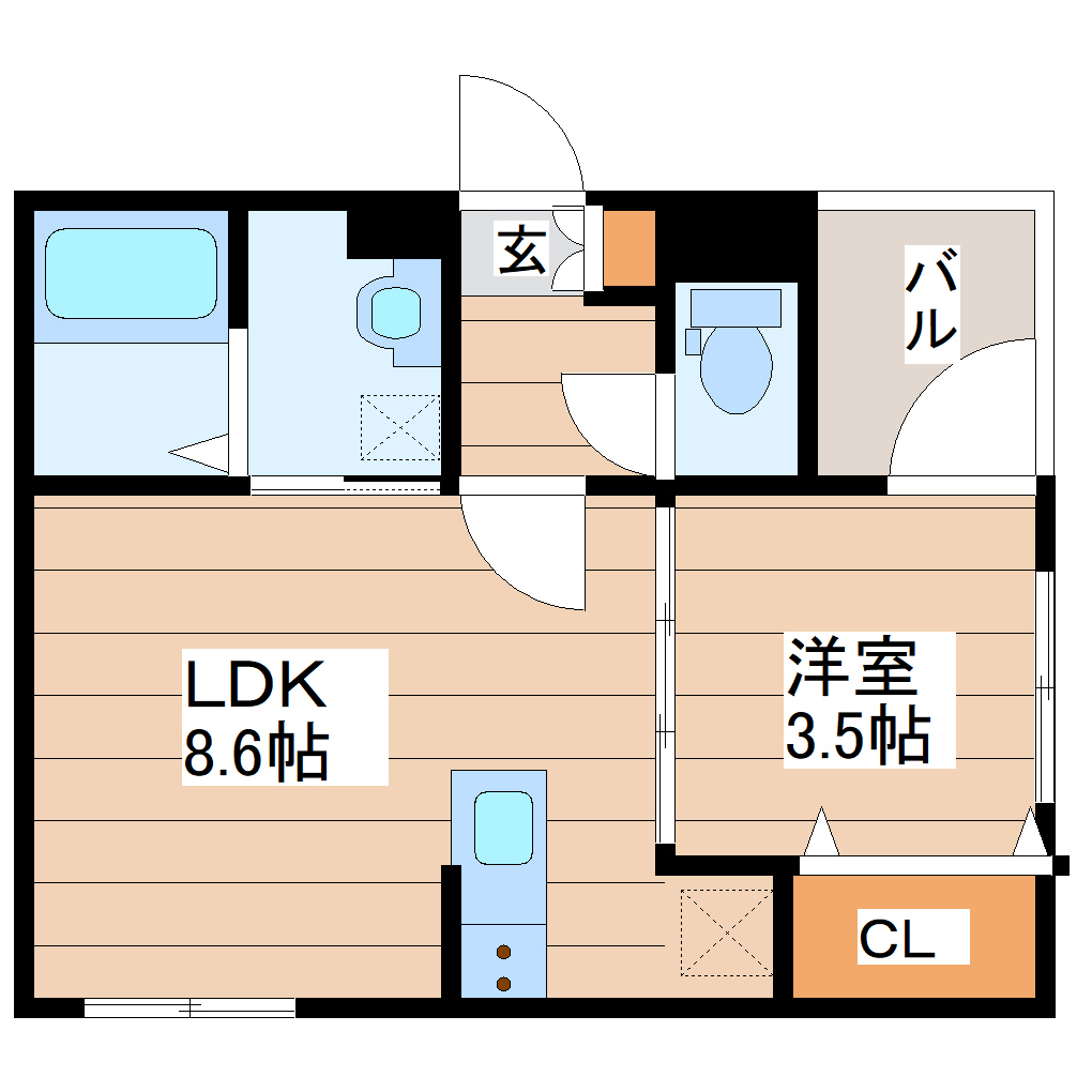 ソレイユ薬師堂Aの間取り