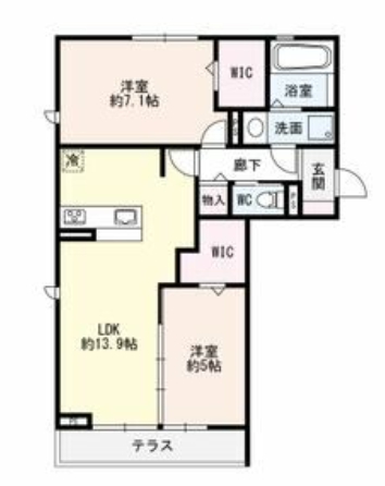 知立市山町のアパートの間取り