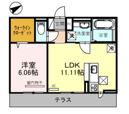 野洲市小篠原のアパートの間取り