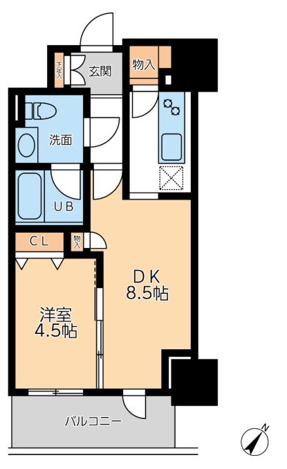 渋谷区幡ヶ谷のマンションの間取り