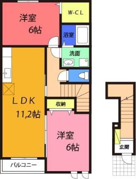 三島郡島本町桜井台のアパートの間取り