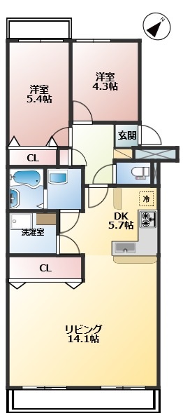 春日部ハイデンス１号棟の間取り