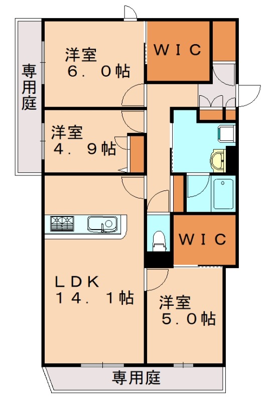 福岡市博多区吉塚のアパートの間取り