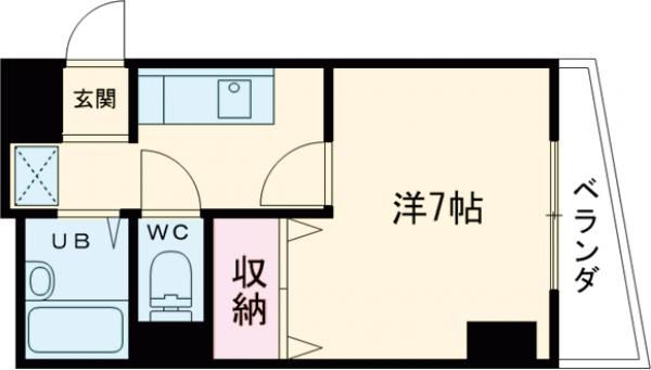 京都市北区衣笠高橋町のマンションの間取り