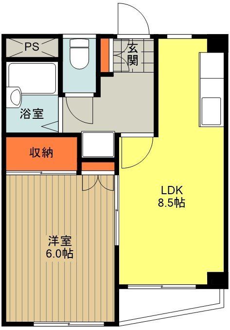 八王子市諏訪町のマンションの間取り