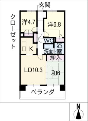 サンコート桃花台Ｄ棟の間取り