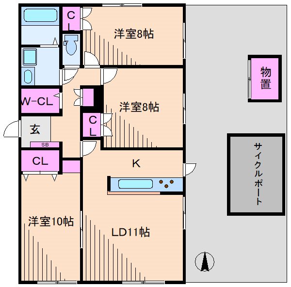 【川崎市中原区今井上町のマンションの間取り】