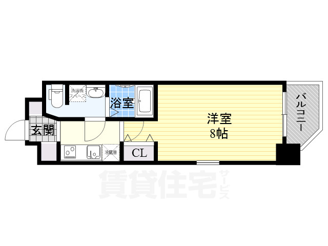 大阪市中央区石町のマンションの間取り