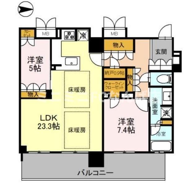 ブランズタワー御堂筋本町の間取り