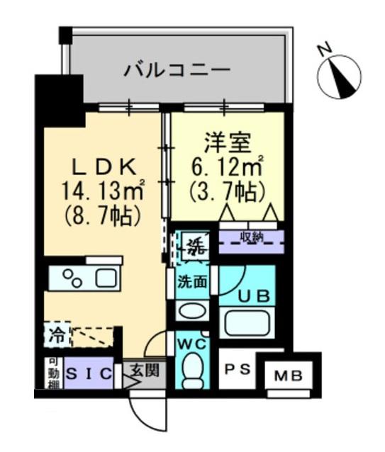 高松市福田町のマンションの間取り