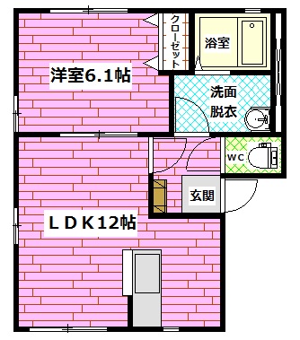 【広島市安佐南区中筋のアパートの間取り】