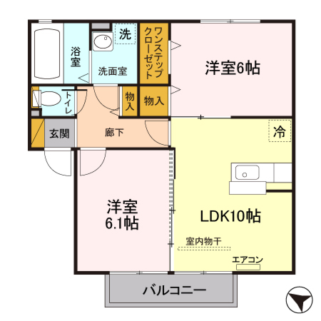 北本市宮内のアパートの間取り