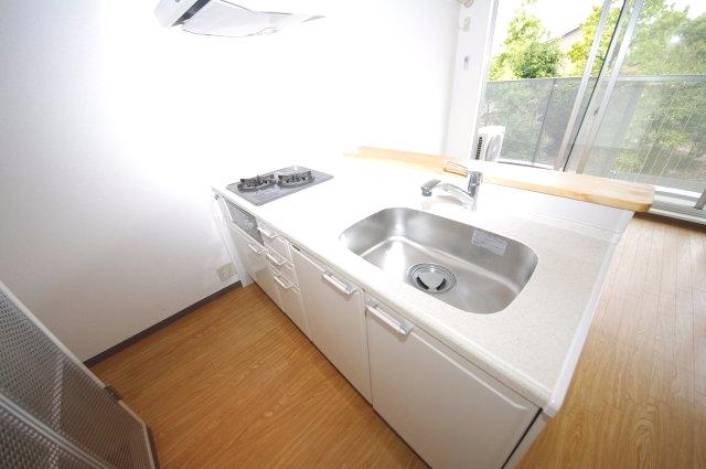 キッチン　２口ガスコンロのシステムキッチンです♪