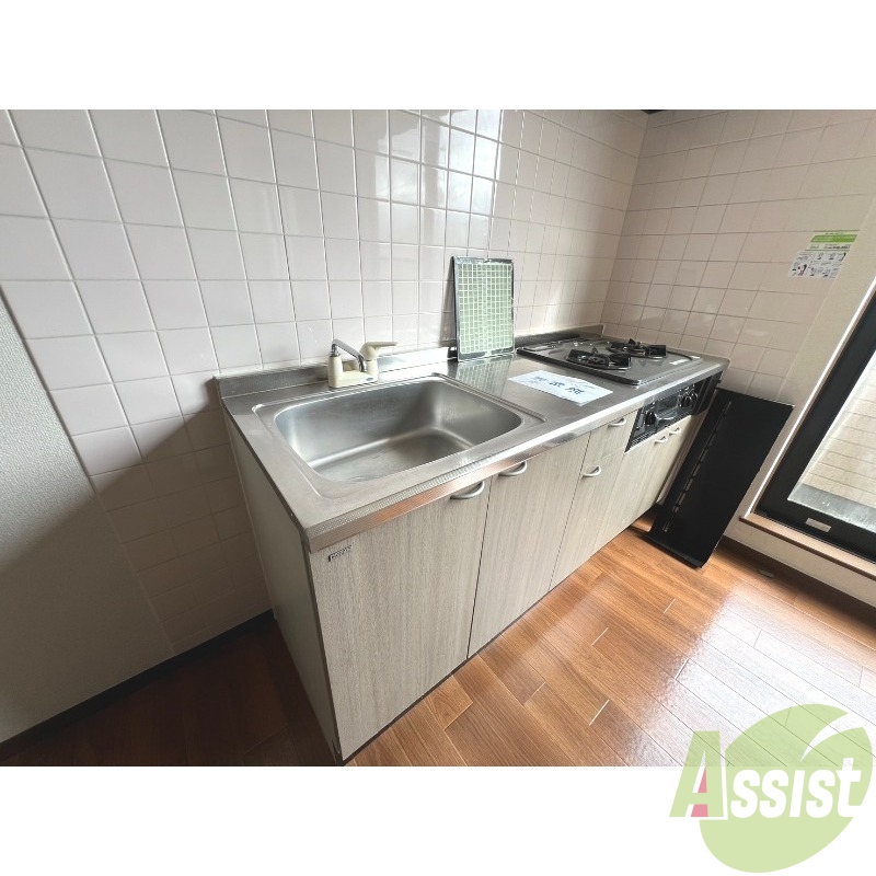 キッチン　キッチンを撮影しました。２口ガスコンロとなっております。