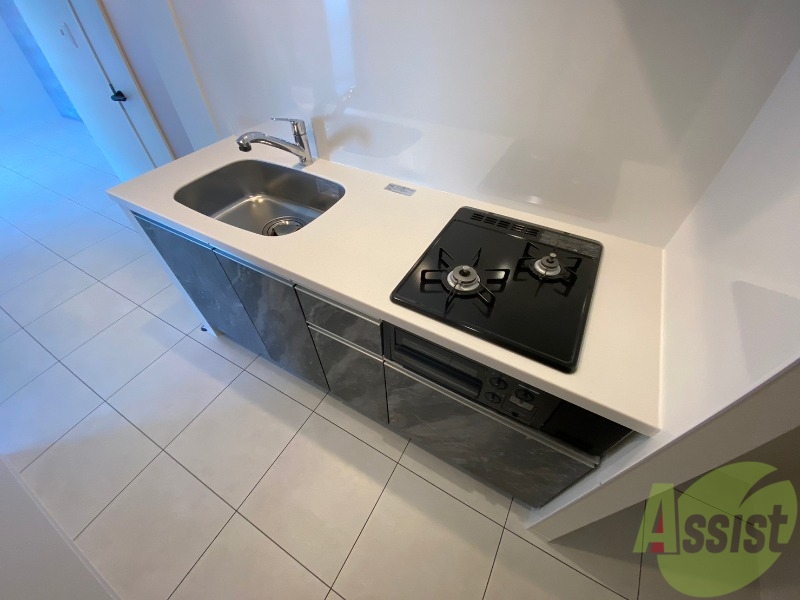 キッチン　２口システムキッチンですのですぐにお料理に使えます！