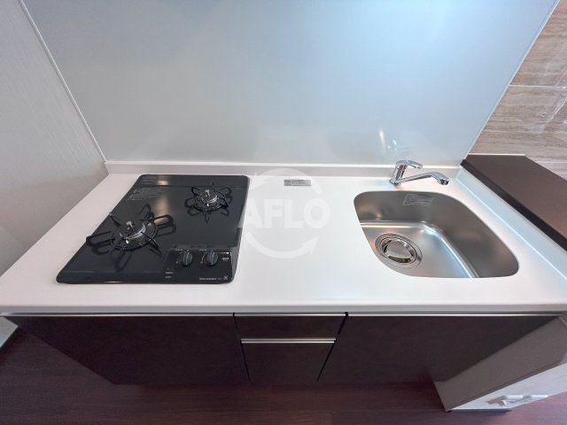 キッチン　プレジオ松屋町　2口ガスシステムキッチン