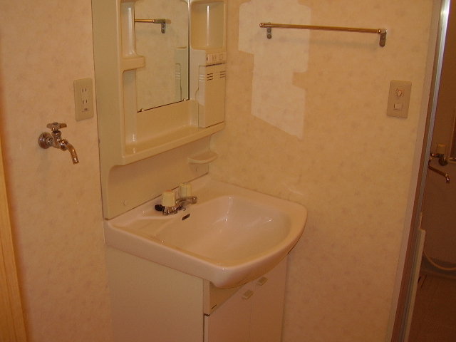 洗面設備　スペースが確保できる洗面所です