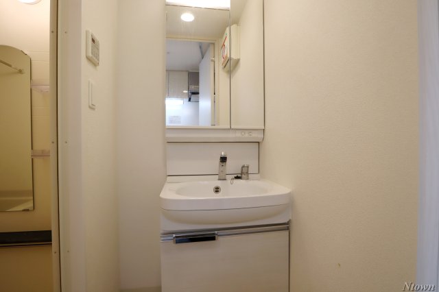 洗面設備　朝の支度にも助かる、独立の洗髪洗面化粧台