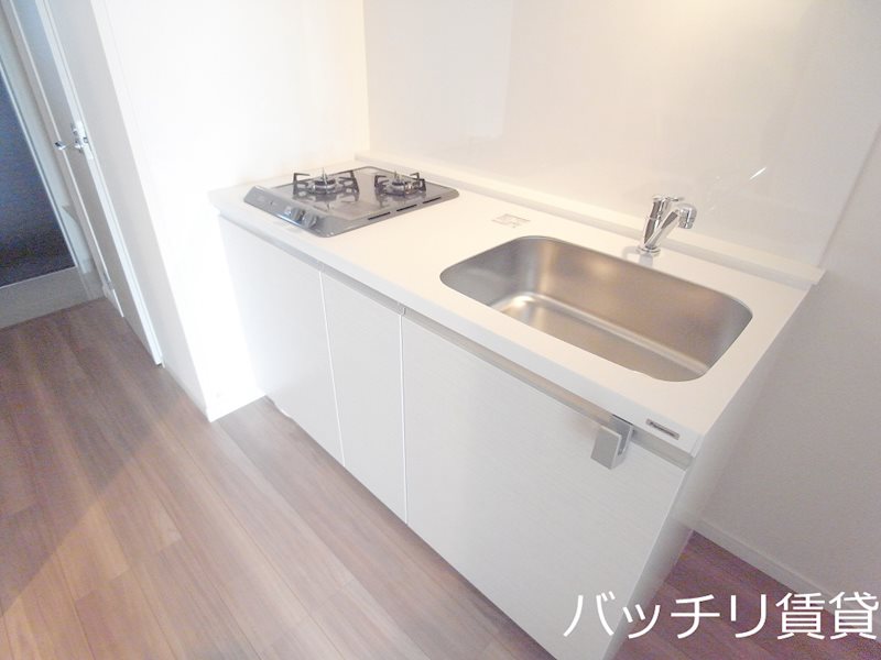 キッチン　2口ガスコンロ付きシステムキッチン