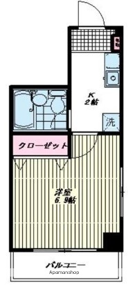 都営浅草線 戸越駅 徒歩3分 3階建 築33年の間取り写真