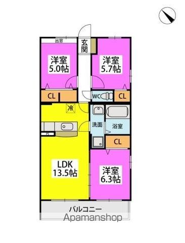 ＪＲ鹿児島本線 箱崎駅 徒歩9分 3階建 新築の間取り写真