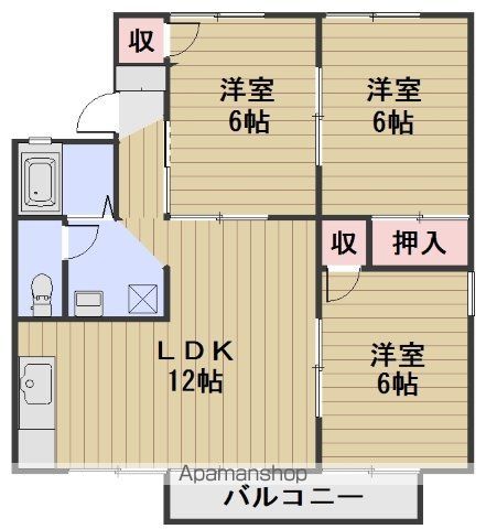 ガーデンヒルズ岡山C棟の間取り写真