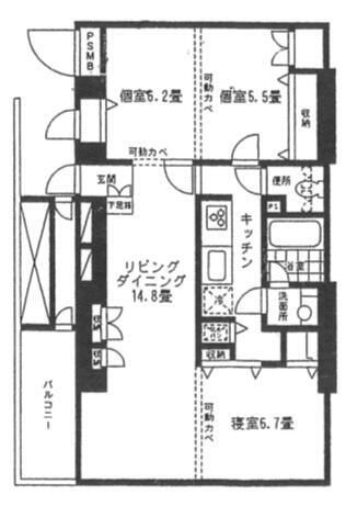 小田急線 祖師ケ谷大蔵駅 徒歩7分 7階建 築24年の間取り写真