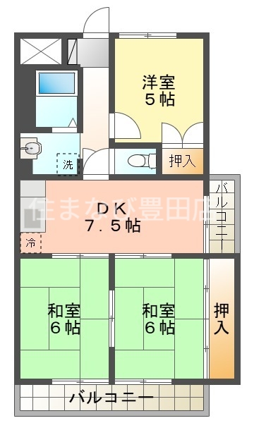 サンハイツ寺田の間取り写真