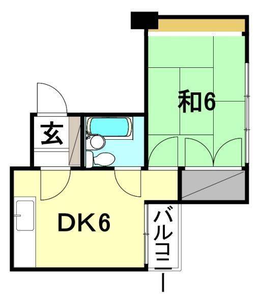 松山市道後湯之町のマンションの間取り