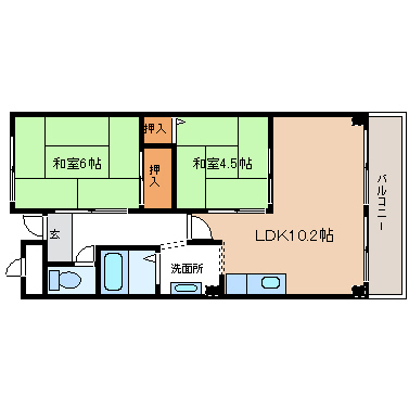 乙訓郡大山崎町字大山崎のマンションの間取り