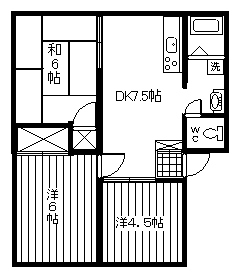 高松市太田下町のアパートの間取り