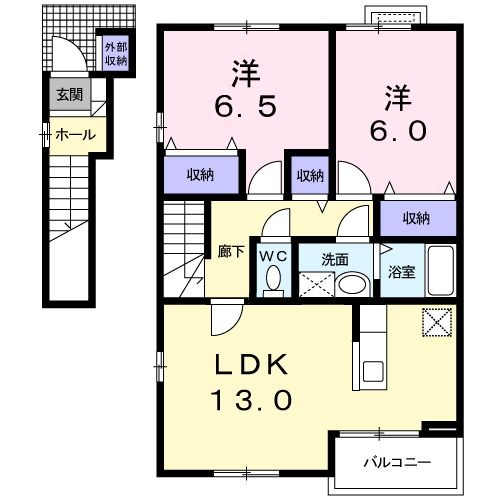 松本市波田のアパートの間取り