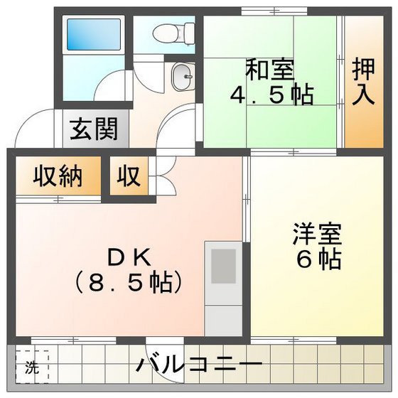 サンハイム山分　Ａ棟の間取り