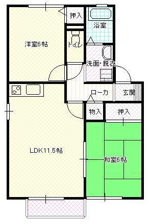 大崎市古川旭のアパートの間取り