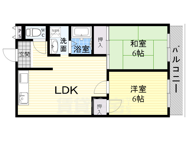 高槻市氷室町のマンションの間取り