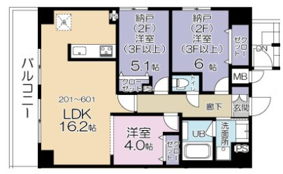 川崎市川崎区鋼管通のマンションの間取り