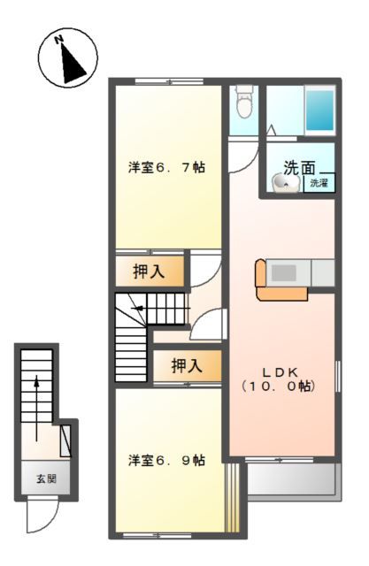 西白河郡西郷村大字米のアパートの間取り