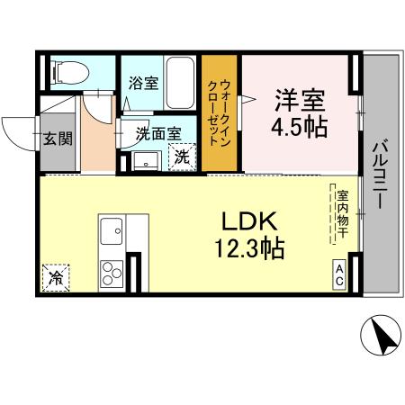 福山市花園町のアパートの間取り