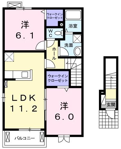 あきる野市留原のアパートの間取り