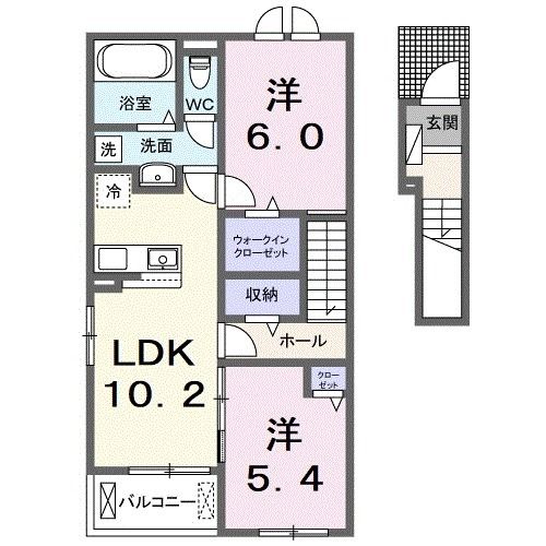 【丹波篠山市風深のアパートの間取り】