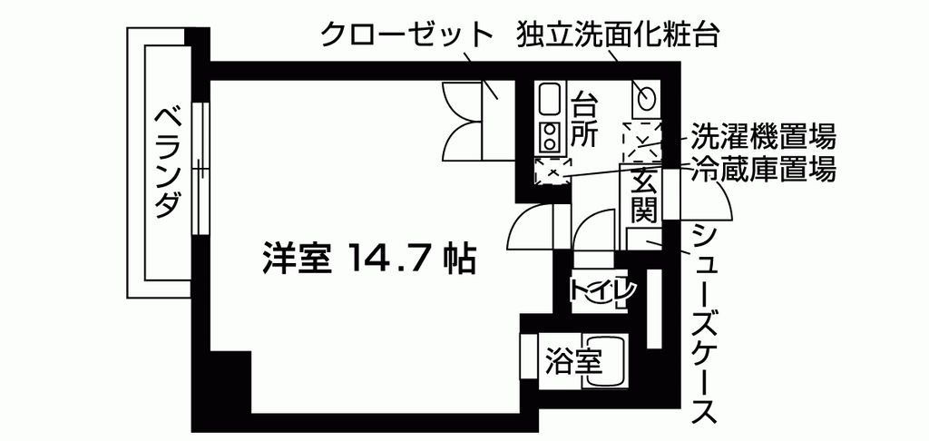 京都市上京区北小路中之町のマンションの間取り