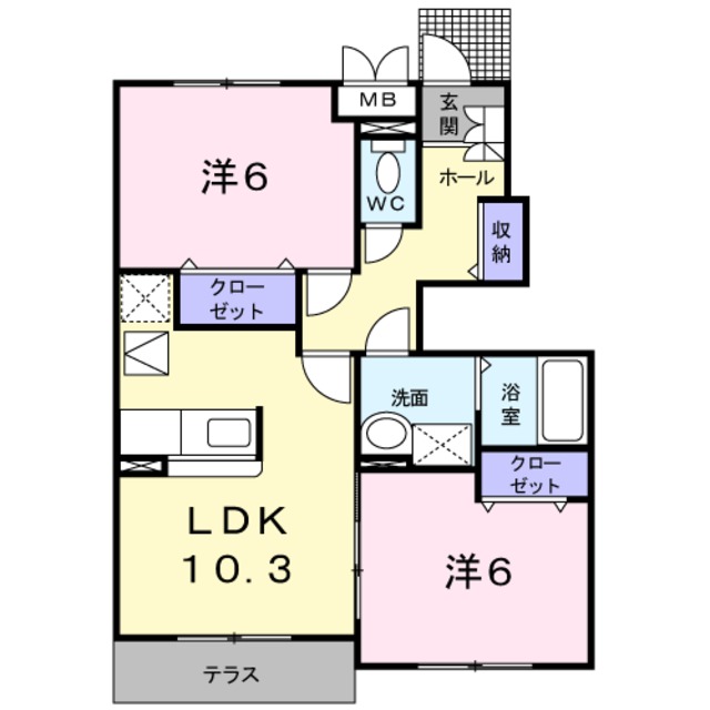 和歌山市里のアパートの間取り