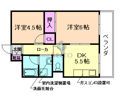 桜塚こよしマンションの間取り