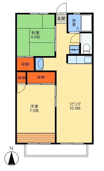 鎌ケ谷市くぬぎ山のアパートの間取り