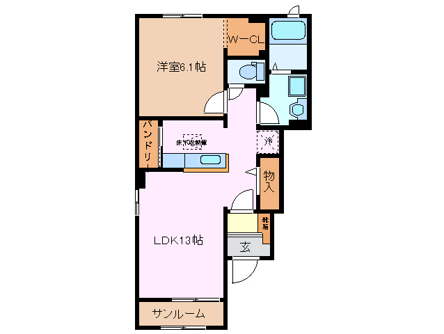 三重郡朝日町大字縄生のアパートの間取り