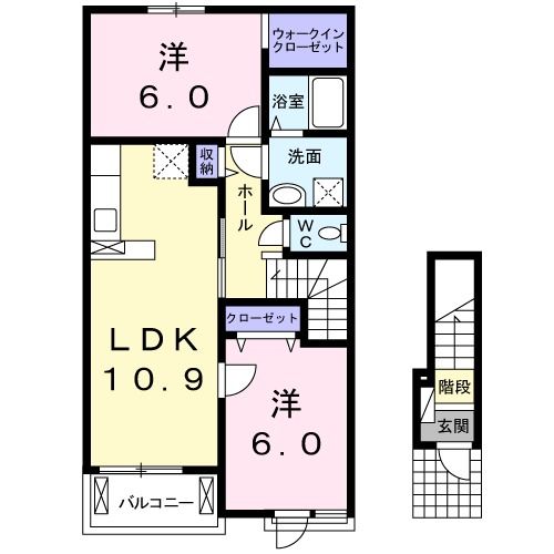 南さつま市加世田村原のアパートの間取り