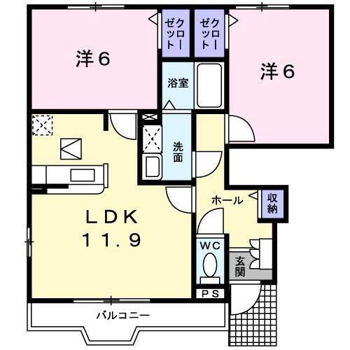 ニューハイツＯＫＩ　Ａの間取り