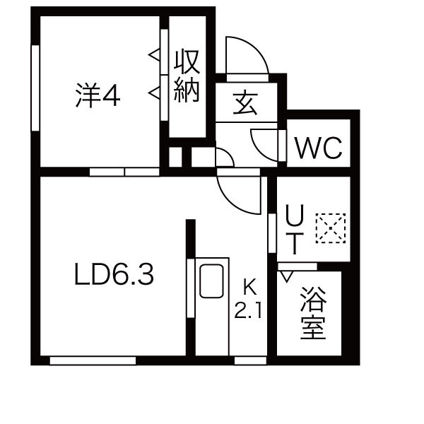 札幌市厚別区厚別中央三条のマンションの間取り