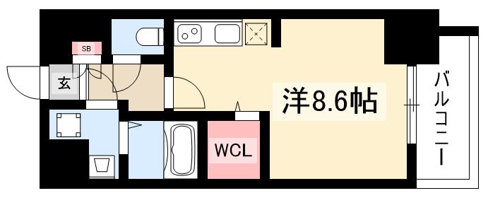 プレサンス名古屋菊井セルカの間取り